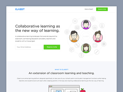 Classt.io - Coming Soon (Landing Page) blue classt collaborative coming soon education green illustration landing page learning vector