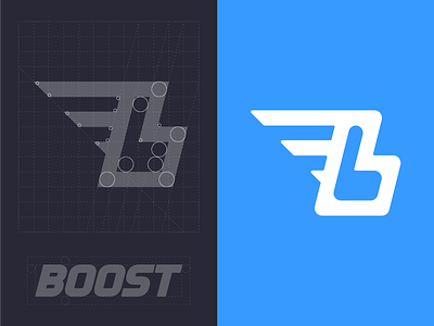 Boost Logo b boost branding construction design grid icon identity logo