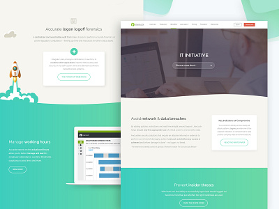 Landing page - IT Initiative 2d benefits clean design illustration lander landing page photoshop ui ux vector web website