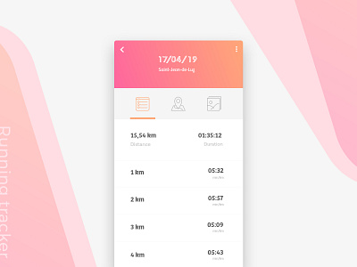 Running Tracker adobe xd app application design gradient icon photoshop pink running ui ux vector