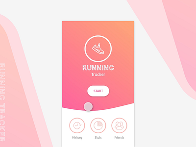 Running Tracker - Application adobe xd animation app application challenge gradient madewithadobexd mobile app motion pink playoff prototype ui ux veerle pieters