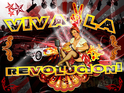 Viva la Revolucion Wallpaper desktop pattern illustration pinup salsa wallpaper
