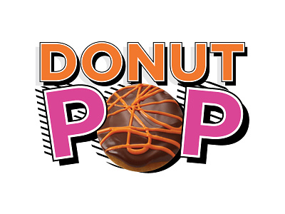 Donut Pop.Logo characters lettering logo