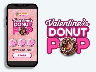 DD Valentine's Donut POP games ui ux
