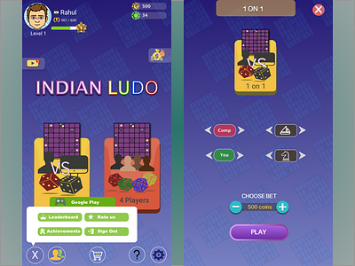 Indian ludo colour game identity ios ui visual