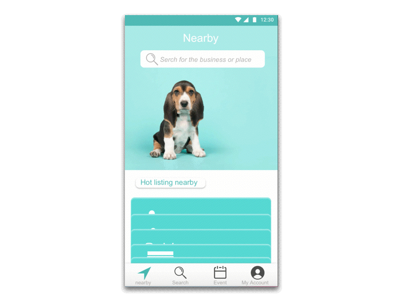 Nearby animation background convenient dog gif material nearby seater trainer ui