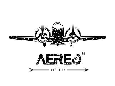Aereo 2.0 aereo blackwhite fly logo plane wings