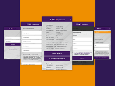 BMC Vacancy Portal - Smartphone Application app design ui ux webapp website