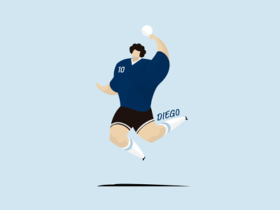 El Diego diego football futbol goal hand illustration maradona soccer world cup