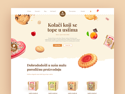 Cookies Webshop bakery candy cholocate cookies delicious figma food fruit healthy pastel shop tasty typography ui ux warm colors web design website
