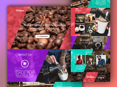 Coffee shop website caffeine coffee colorful design shop ui ux website