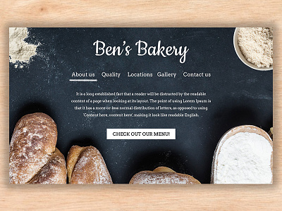 Ben's Bakery bakery bread design header home landing ui ux webdesign webpage website wood