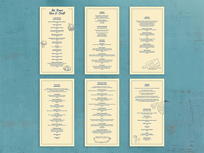 Menu Design blue design food graphic design menu photoshop restaurant teal turquoise yellow