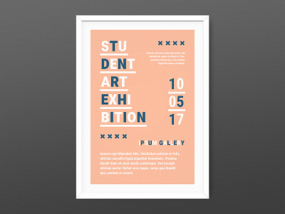 Poster For A Student Art Exhibition art design exhibition graphic design illustrator minimal modern peach poster