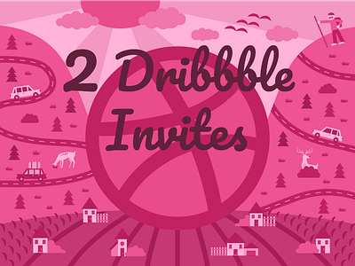 2 Dribbble Invites Giveaway draft draftees dribbble field giveaway hills invite invites magenta mountain pink two