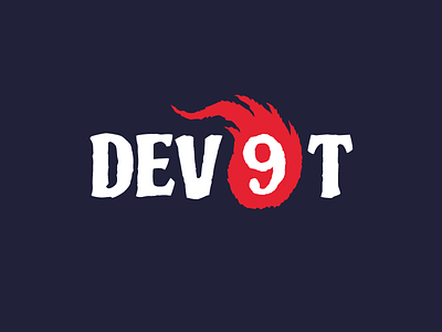 Logo for Dev9t 9 dev9t fire illustrator logo logo design logotype nine red underground