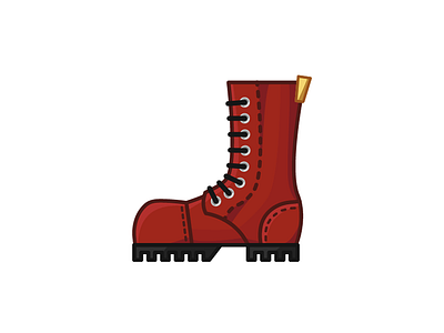 Martens Boot Illustration boot brown footwear grunge illustration illustrator martens punk red shoe sticker underground