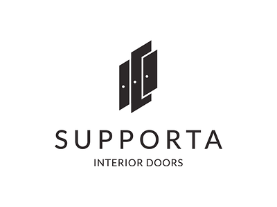 Supporta logo design for a furniture company black and white door furniture logo logo design minimal simple three