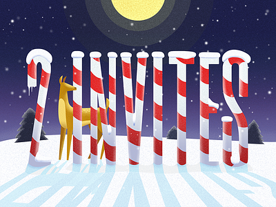 2 Invites Giveaway animal cane deer giveaway grainy illustration invite invite giveaway invites invites giveaway moon nature night north pole sky snow snowflakes stripes typography winter