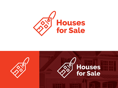 Houses For Sale Logo apartment brand branding building home house houses for sale icon identity logo mark price tag property real estate residence sale tag