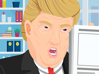 Donald Trump - Game Illustration angry character donald trump donaldtrump fake news game illustration news newspaper politics president trump usa yelling