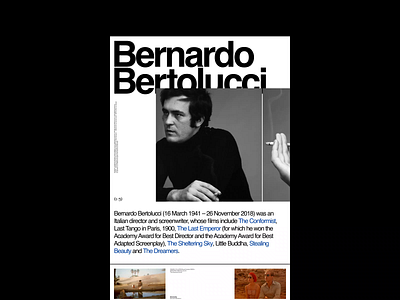 Films Collection—Bernardo Bertolucci concept design films layout typogaphy ui ui design ux ux design web web design website