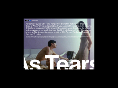 Films Collection— 04. As Tears Go By concept design films layout typogaphy ui ui design ux ux design web web design website