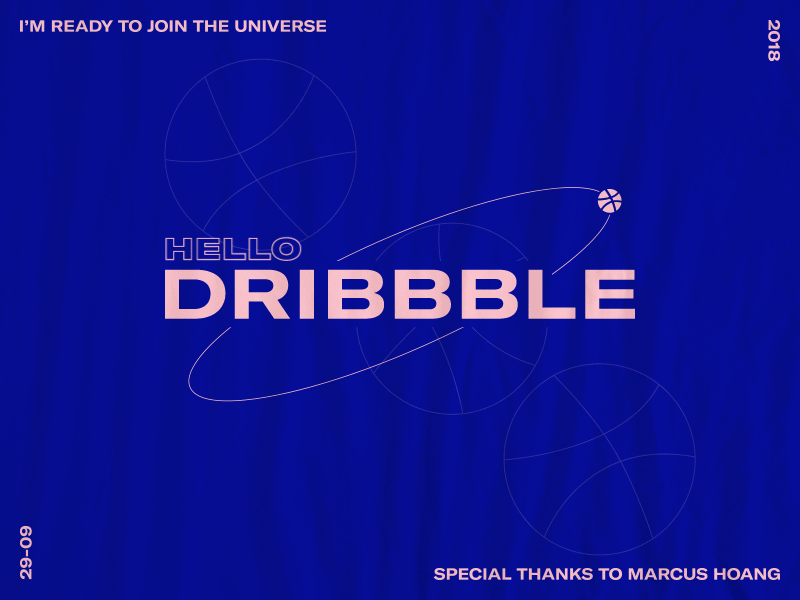 Hello Dribbble !!! animation ball debut debutshot design flat graphic design hello dribbble motion typography universe vietnamgraphicdesigner