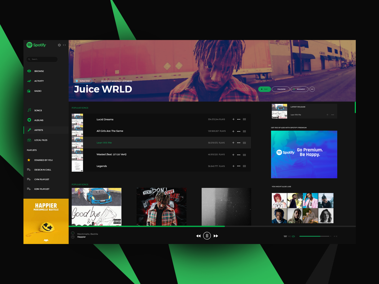 Spotify Windows Application Re-Design by Marco Henke on Dribbble