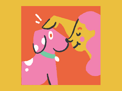 Too Many Pets blush coronavirus cute dog doggo girl mustard pet pink pup puppy quarentine red smile stayhome yellow