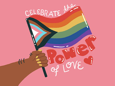 IDAHTB - Celebrate the Power of Love arm bi body celebrate drawing gay hands lgbtq lgbtqia love nails pink powerful pride procreate rainbow trans typography white