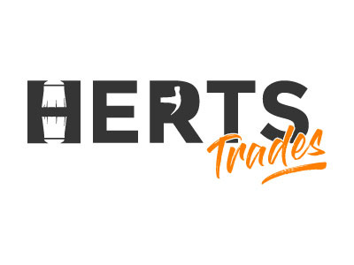 Herts Trades logo design creative design herts logo modern negative space logo trades tradesman typography unique