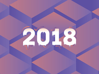 Happy New Year Dribbblers! :) 2018 block isometric new year shade