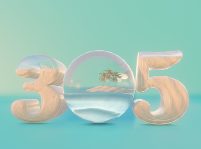 The Bubble: Miami 305 305 3d blender blue glass globe island miami render sand snow globe teal tropical tropics water