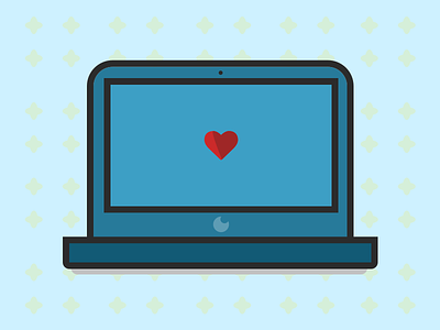 Laptop Illustration colour design heart icon illustration laptop sketch 3