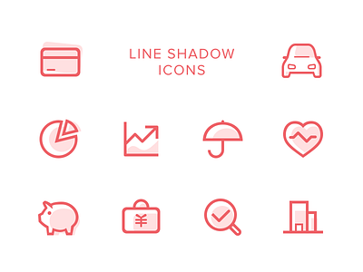 Line shadow icons