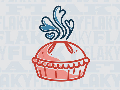 Flaky Love Pie flaky illustration love love pie pastry pi day pie type