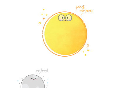 Sun and moon! cute illustration moon sun vector