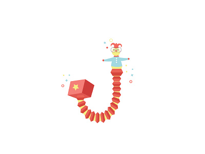 Jack in the box box character clown cute illustration in jack the vector