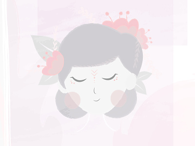 Happy mind. animation bloom flower girl illustration meditate mind peace