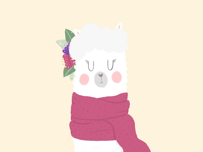 Alpaquita. alpaca flowers scarf winter