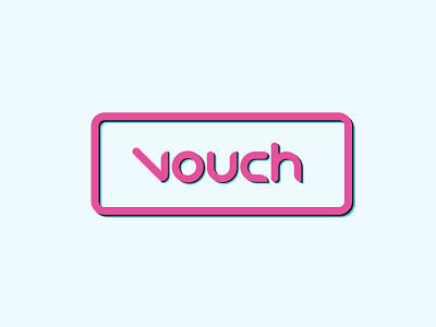 Vouch Logo black blue design icon illustrator logo logodesign pink typography vector