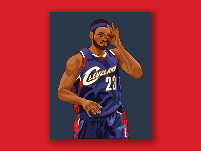 Lebron James basketball blue cavaliers graphic design illustration illustrator lebron james photoshop red
