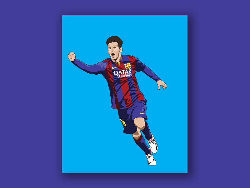 Leo Messi barcelona design futbol illustration illustrator messi photoshop poster qatar airways soccer spain vector