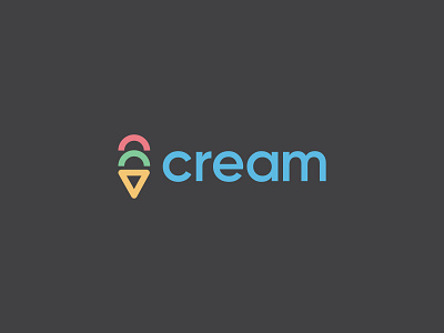 Cream - color on black design graphic design icon illustration illustrator logo typography