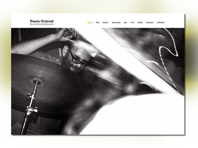 Drummer & Teacher - One page site drums minimal music one page personal site teaching