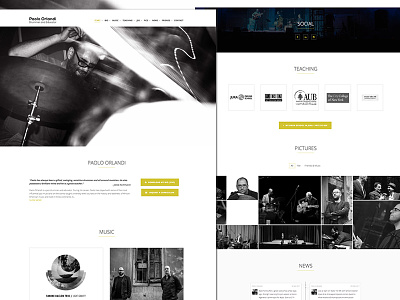 Musician - One page site drums minimal music one page personal site teaching