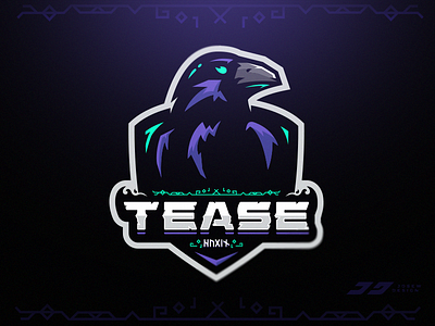 Tease - Huginn Raven Mascot Logo bird brand esports logo gaming logo mascot mythology nordic norse purple raven sports logo