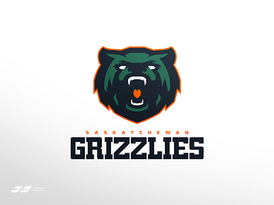 Saskatchewan Grizzlies Bear Mascot Logo