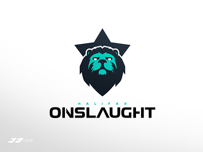 Halifax Onslaught Lion Mascot Logo badge brand branding emblem esports gaming identity illustration logo mascot sports